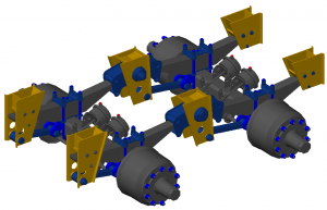 Подвеска двускатная 2*16т высокая рессорная HJBridge 161.40-2900004-FE00